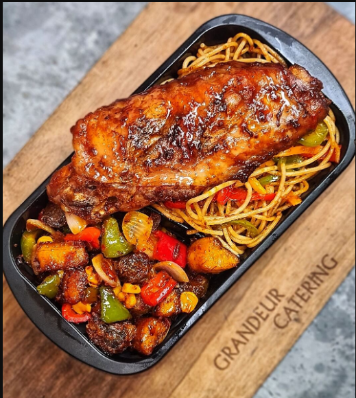 Spicy fried Noodles & Grilled Turkey